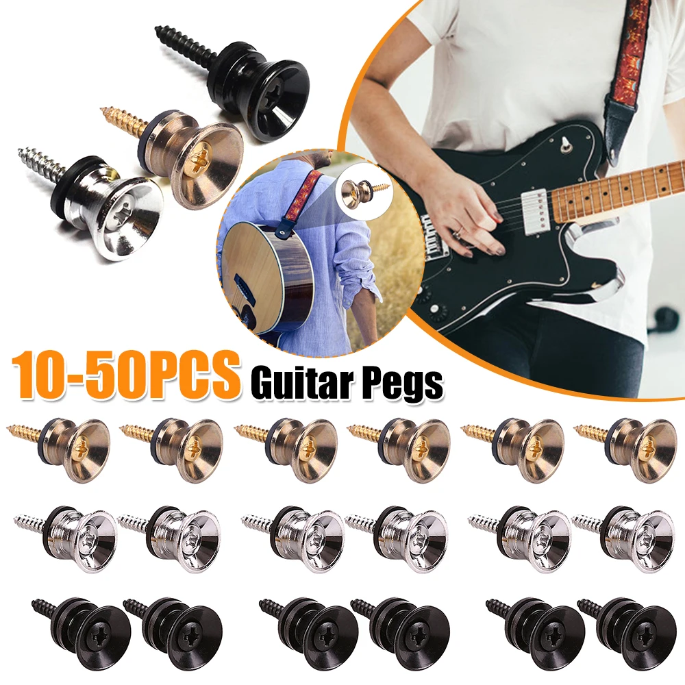 Gitarrenhalterungen für Akustik-, E-Gitarren, Bass und Ukulele, Gitarrengurtschnallen, Metall-Endverschlüsse, Zubehör