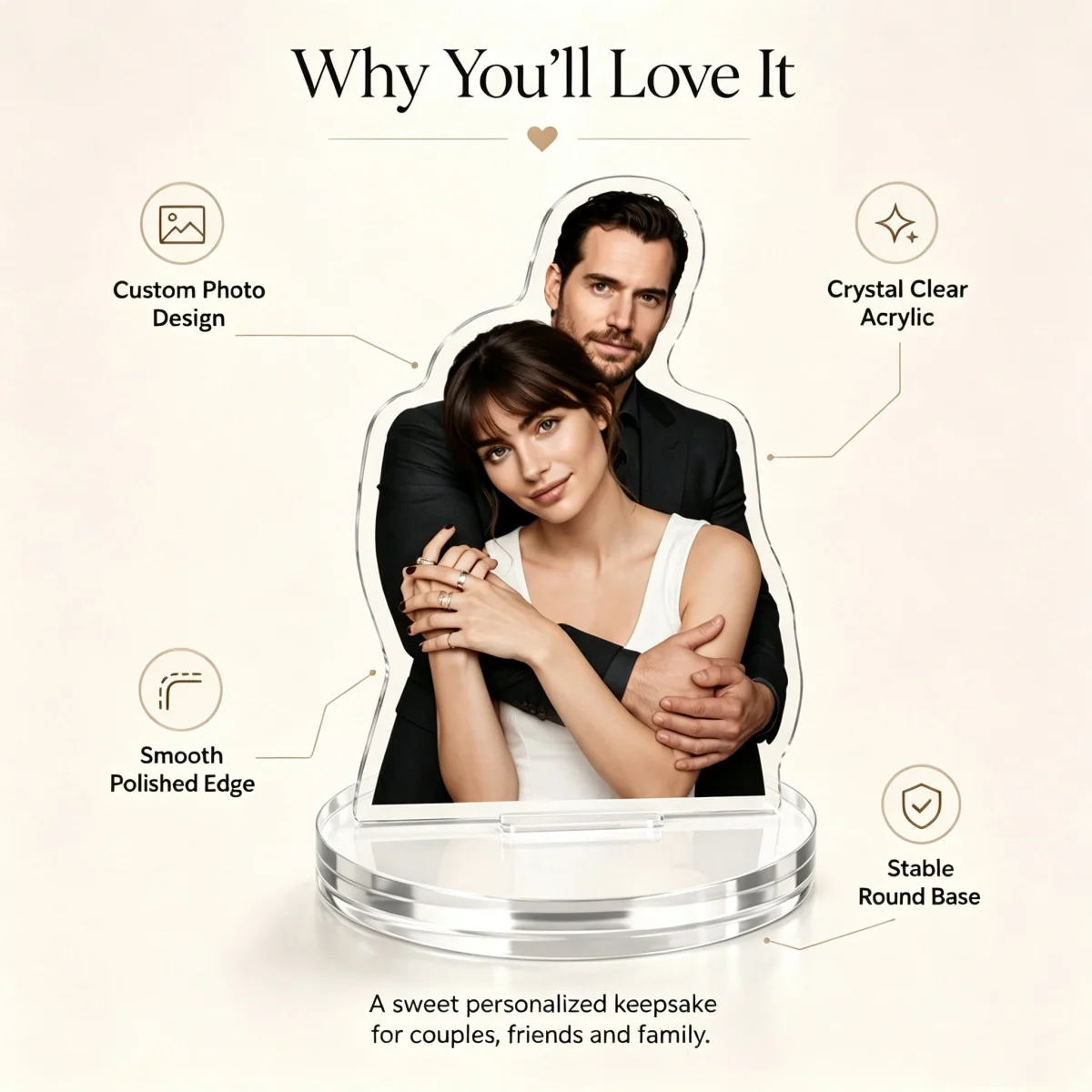 Custom Acrylic Character Portrait Decor – Photo Acrylic Ornaments, Wedding Keepsakes, Personalized Customization. view 5