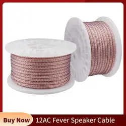 Fever Speaker Cable 12AC 7N OCC Single Crystal Copper Silver Hifi Audio Wire For Amplifier AMP Home Theater Sound Digital Cables