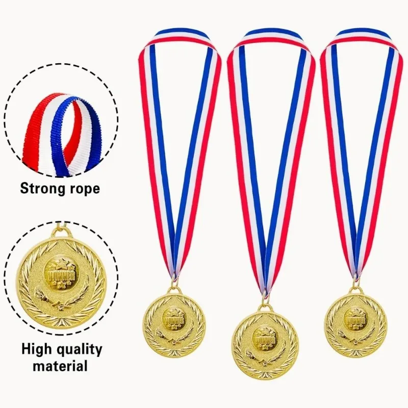 12 Pieces Gold Award Medals-Winner Medals Gold Prizes for Sports, Competitions, Party, Spelling Bees, Olympic Style, 2 Inches