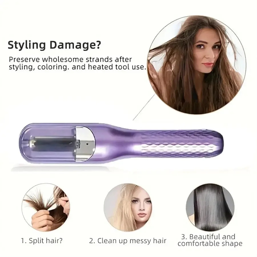 ماكينة تشذيب الشعر اللاسلكية القابلة لإعادة الشحن، ماكينة تشذيب الشعر المتقصفة، مزيل الشعر التالف، إصلاح العناية بالشعر، معالجة منزلية محمولة