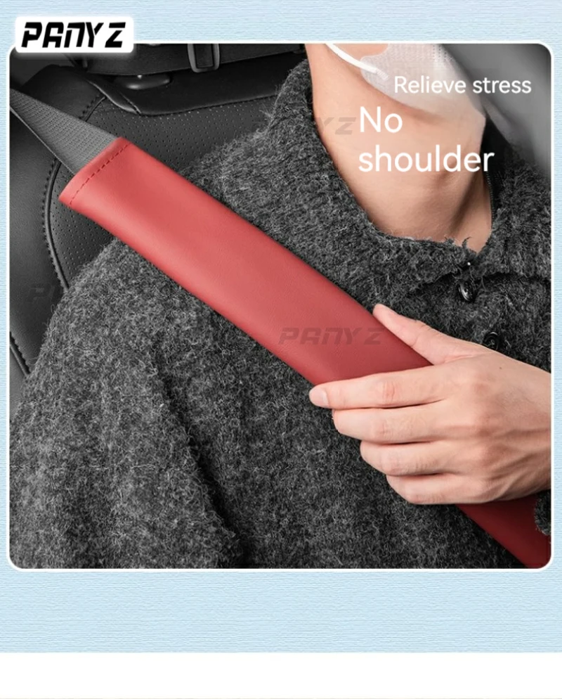 Universal Car seat belt PU Leather Safety Belt Shoulder Cover Breathable Protection For Audi Benz Toyota Honda VW KIA  Tesla