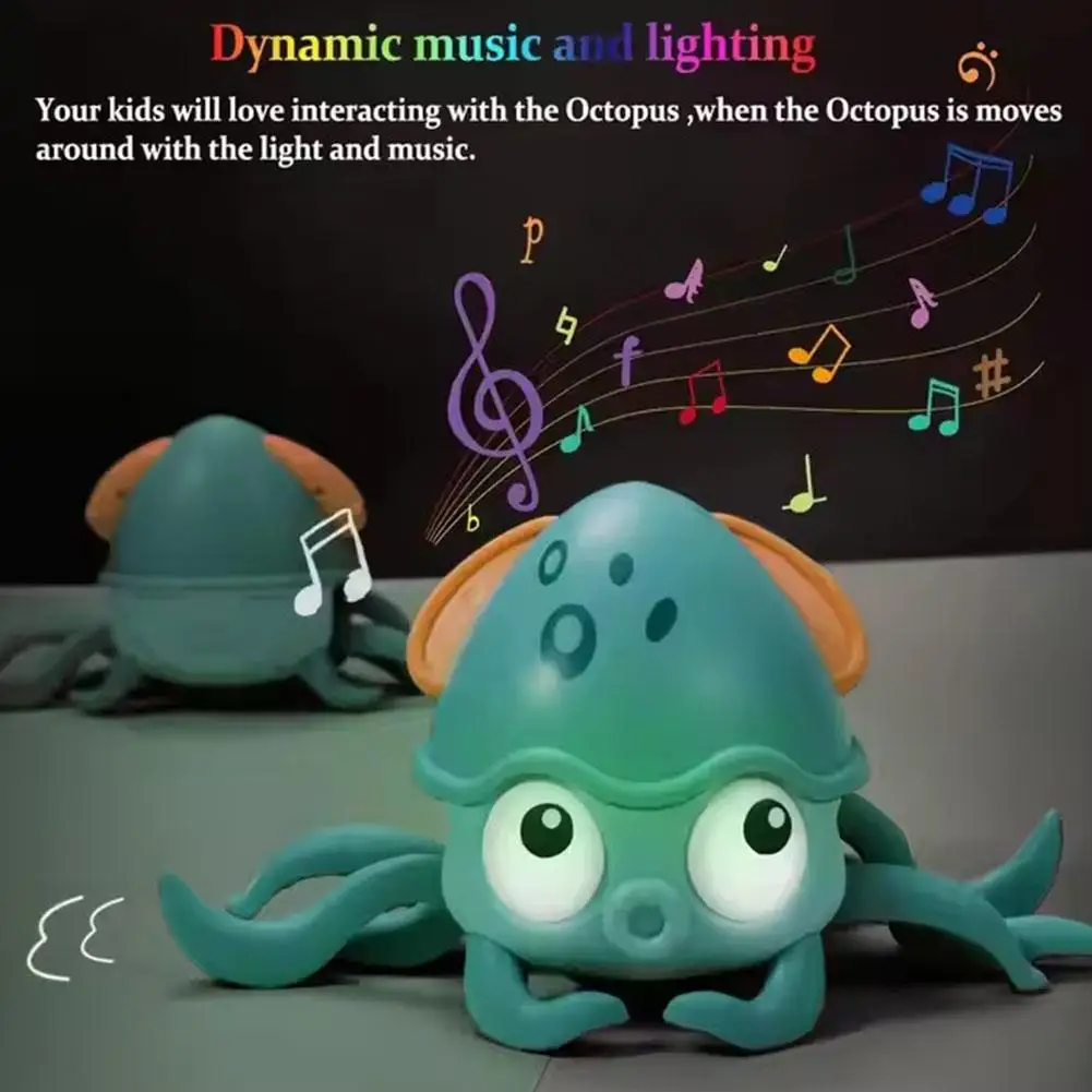 

Children's Companion Toy Electric Crab Octopus Sensing Motion And Sound New Unique Toy Children's Birthday Gift Adjustable Speed