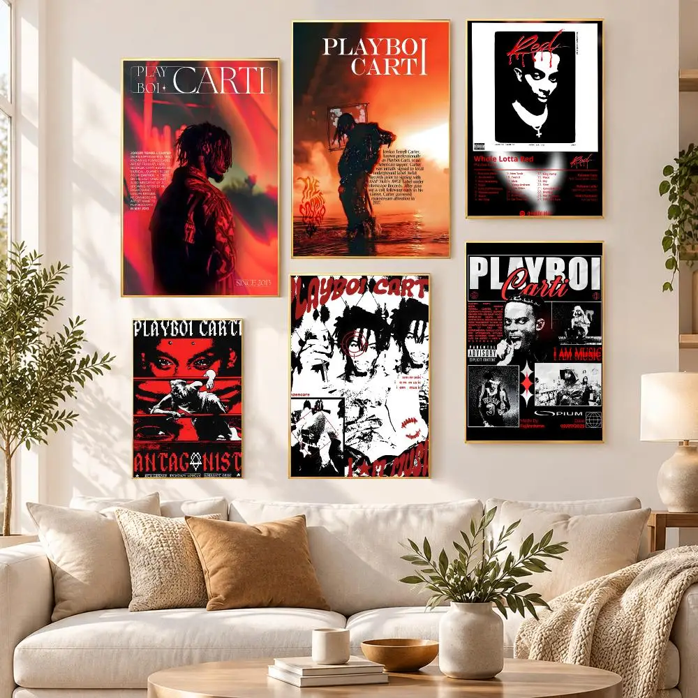 Music Pop Alternative Playboi Carti Poster HD Waterproof PP Self Adhesive Aesthetic Bedroom Dorm Gaming Room Home Decor Gift