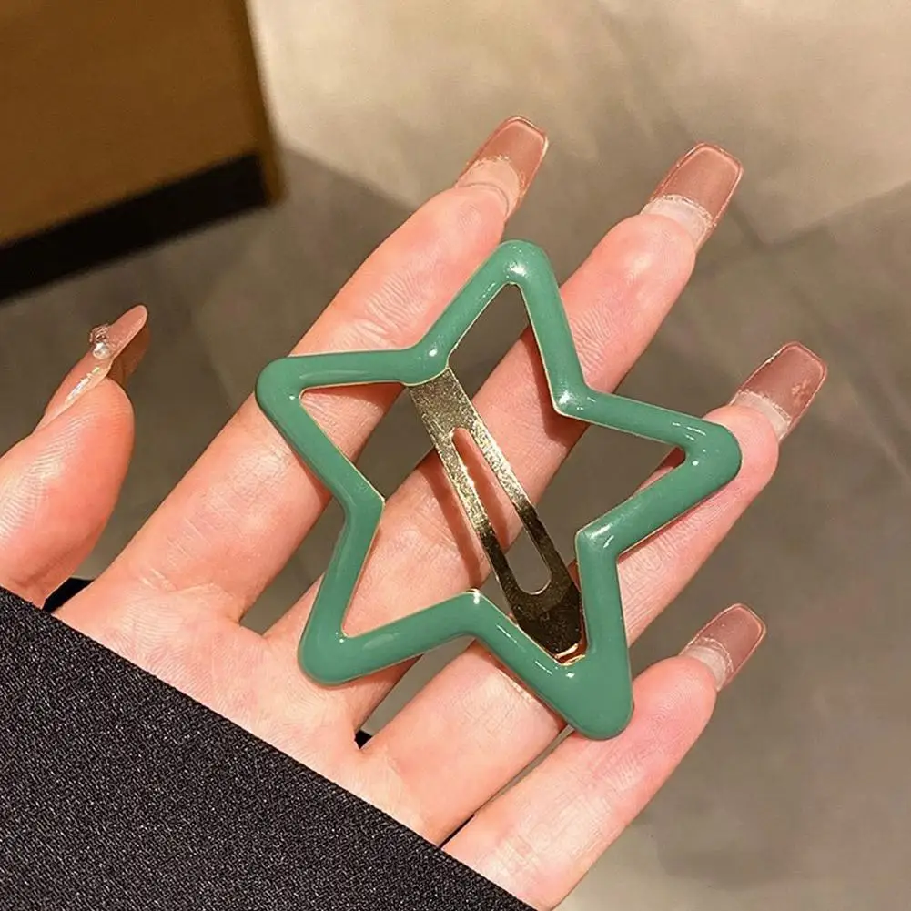 Large Star Hairpin Broken Hair Clip Star Pentagram Colorful BB Clip Hair Clip Simple And Stylish Five-pointed Star Hairpin