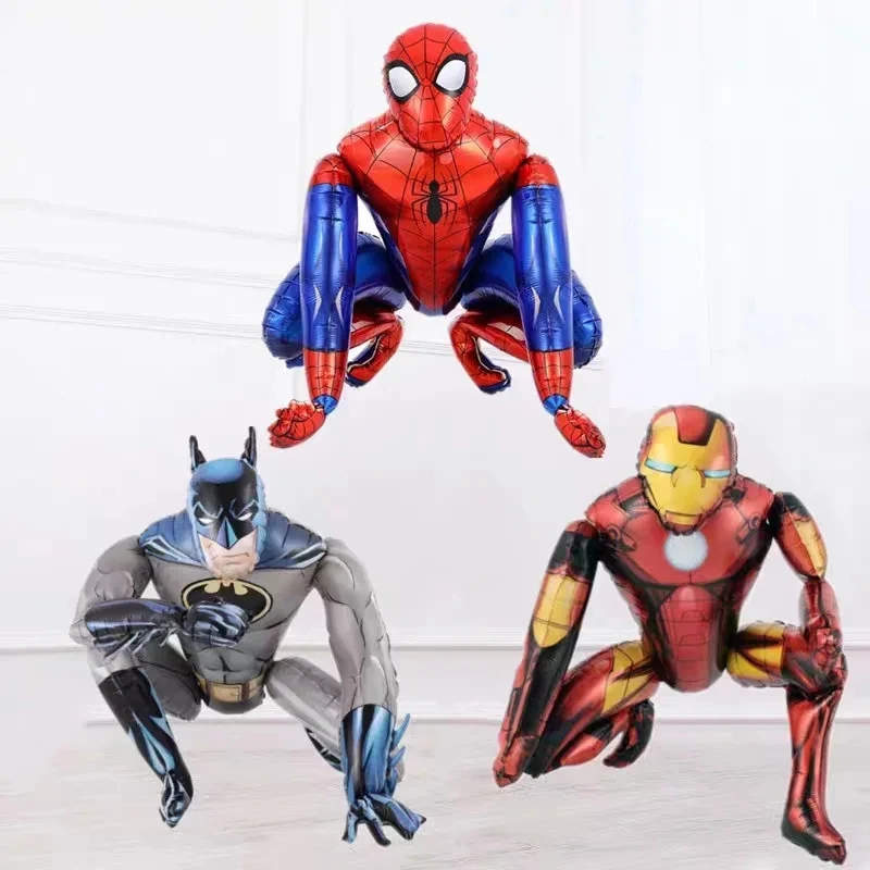 Marvel Avengers Theme Design Spider Man Batman Iron Man Children's Birthday Party Set Aluminum Film Balloon