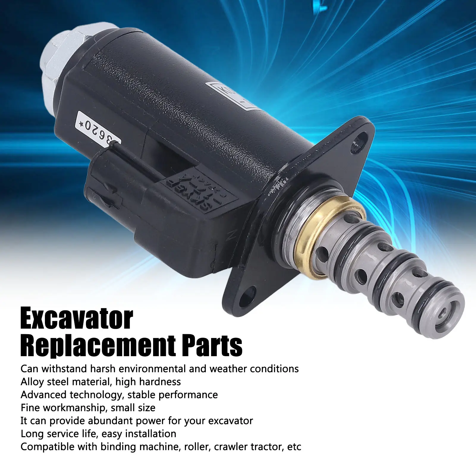 

Hydraulic Pump Solenoid Valve Alloy Steel High Hardness Excavator Replacements for Kobelco SK250 Hydraulic Pump Solenoid Valve