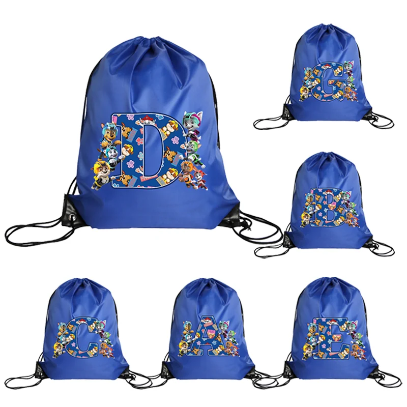 Bolsa con cordón de Paw Patrol, Chase y Skye, para ropa, zapatos, piscina, almacenamiento, impermeable, mochila de bolsillo, regalo