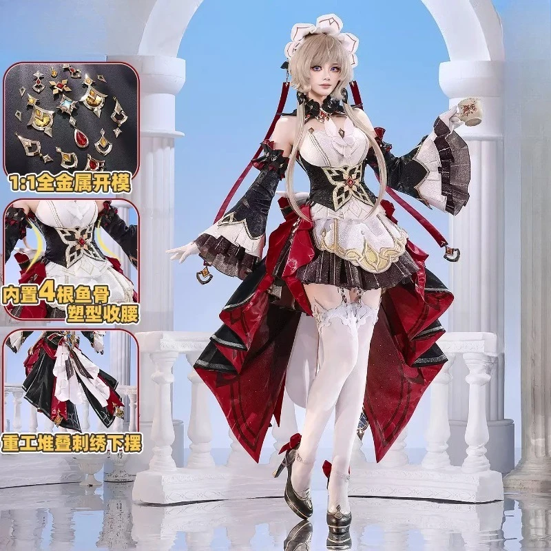 Presale High Quality Sandrone New Cosplay Costume Genshin Impact Women Fatui Harbinger Cute Maid Game Model Outfit Women Dress