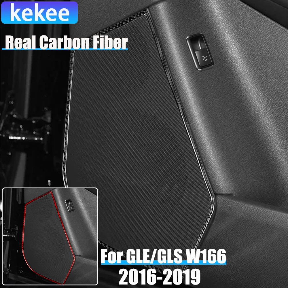 

Real Carbon Fiber Car Accessories Door Speaker Frame Trim Cover Soft Sticker For Mercedes-Benz W166 GLE/GLS 2016 2017 2018 2019