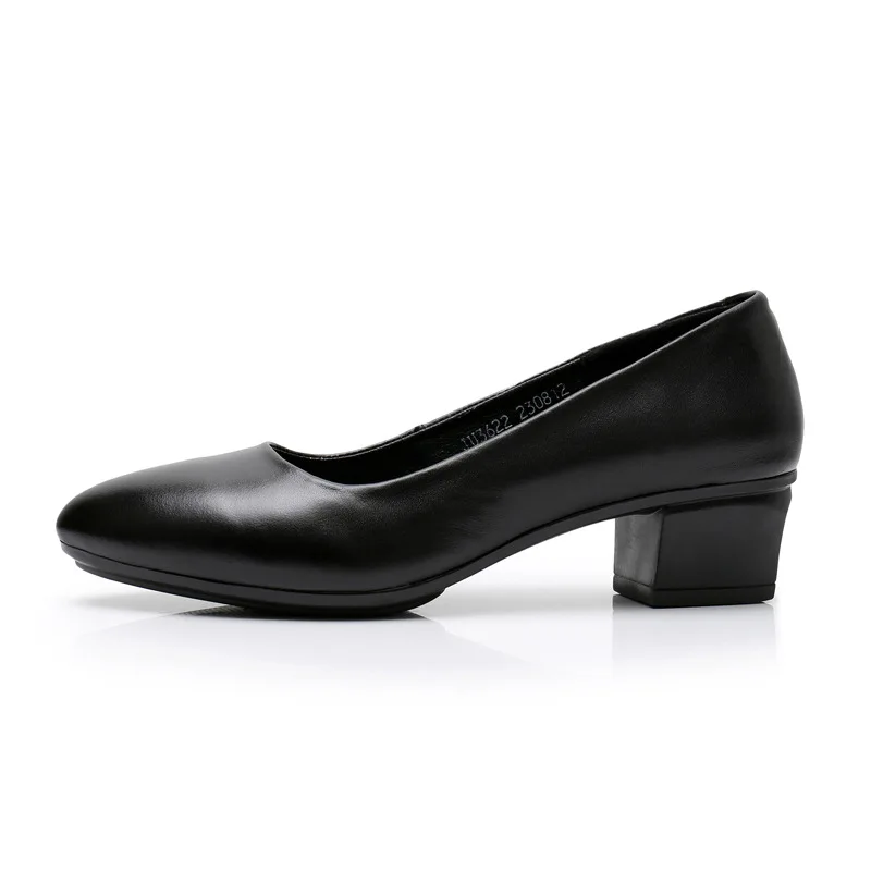 GKTINOO Genuine Leather Shoes Women Pointed Toe Pumps Sapato feminino High Heels Shallow Fashion Black Work Shoe Plus Size 34-42