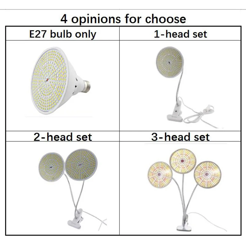 1/2/3 hoofd 290 Volledige Spectrum LED Grow light Plant lamp veg Bloem groeiende Kas Hydro zonlicht Phyto Lamp indoor kweekbak