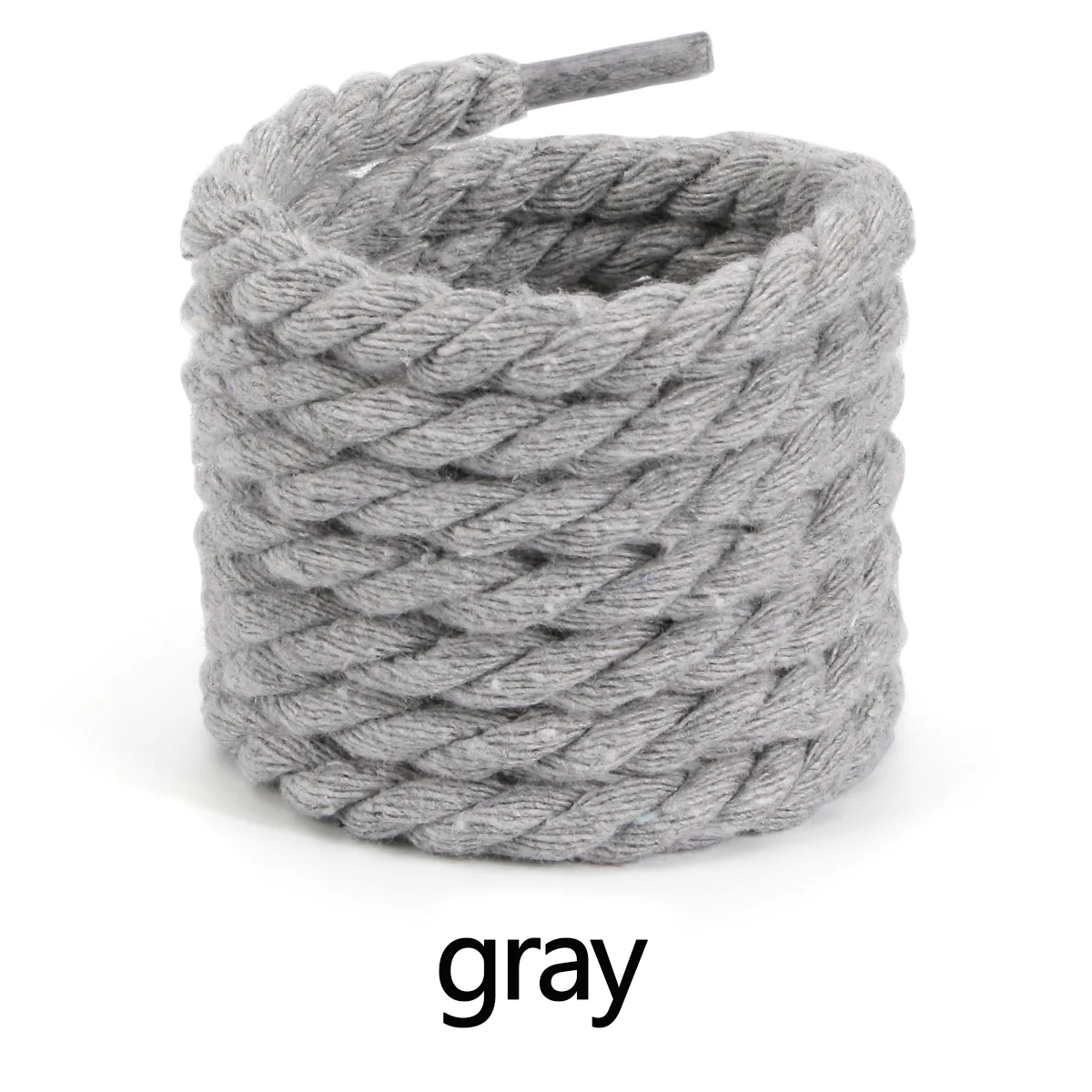 0,7 cm Runde Dicke Hanfseil-Schnürsenkel | Einfarbige Schuhbänder aus Polyester-Baumwoll-Gewebe | Makronenfarbene gedrehte Schnürsenkel – Detail 18