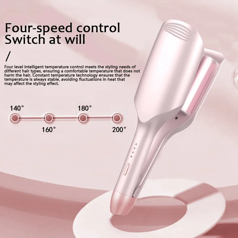 Плойка с защитой от ожогов, 32 мм/1,26 дюйма, эффект водной ряби для крупных волнистых локонов - легкая палочка для укладки волос с 4 температурами