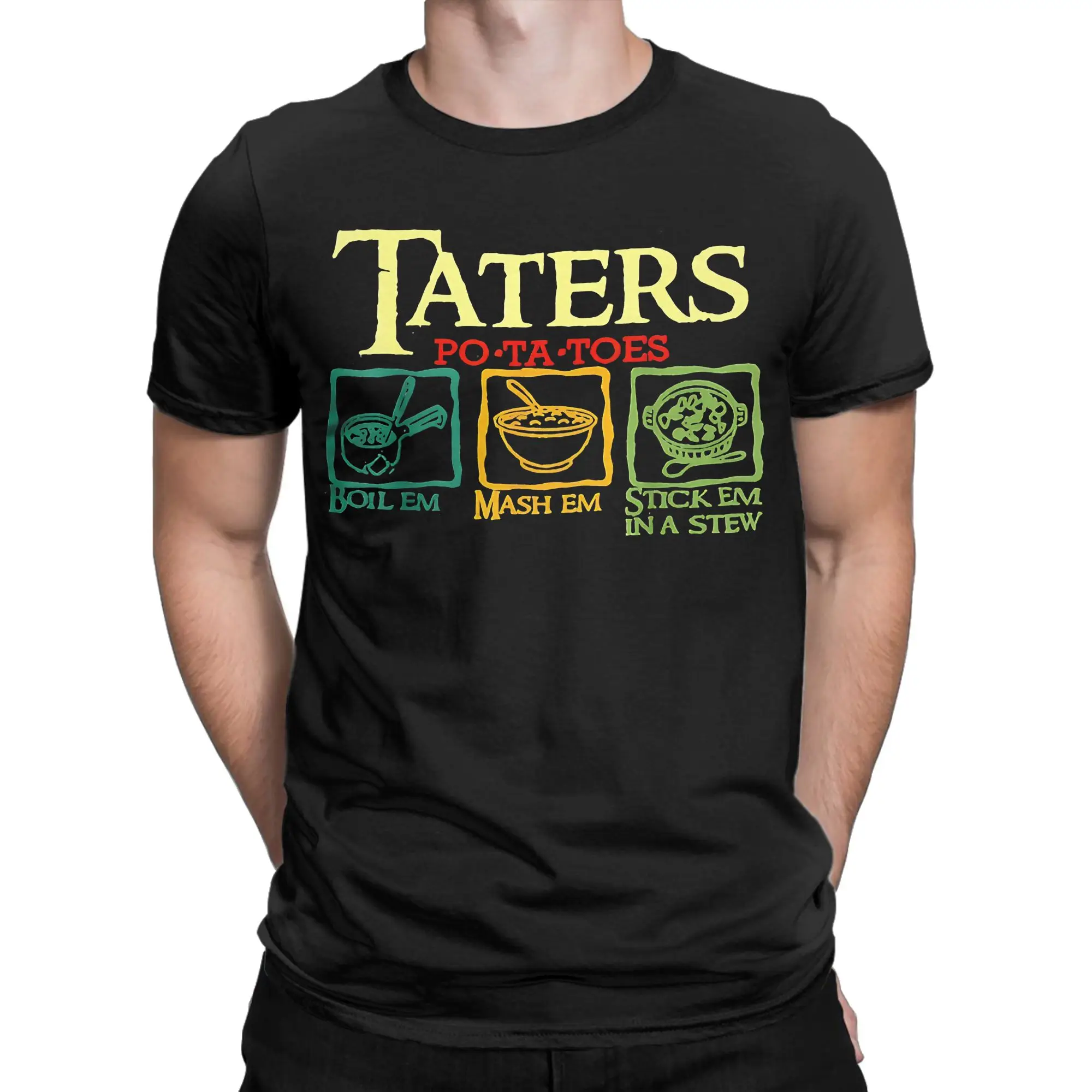 Taters Po-ta-toes T Shirt Men Women Pure Cotton Fashion T-Shirts Round Collar L-Lords R-Rings Tees Clothes Plus Size