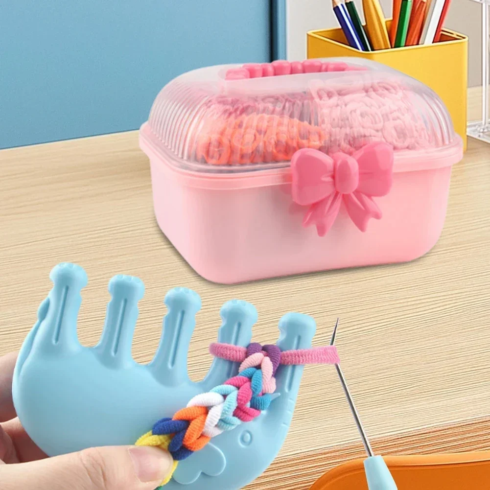 Corde élastique à tricoter pour filles, bricolage, ensemble de tissage de cordes à main d'amitié pour filles, pour jouer à la maison et tisser des Bracelets colorés, jouets artisanaux