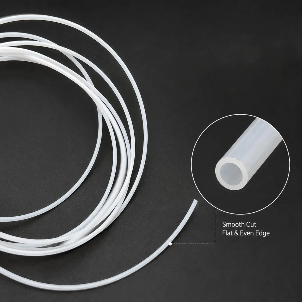 White PTFE Tube Insulated Capillary ID 0.3-5mm High-temp Resistance 260°C Transmit Hose Rigid Corrosion Resistance capillary