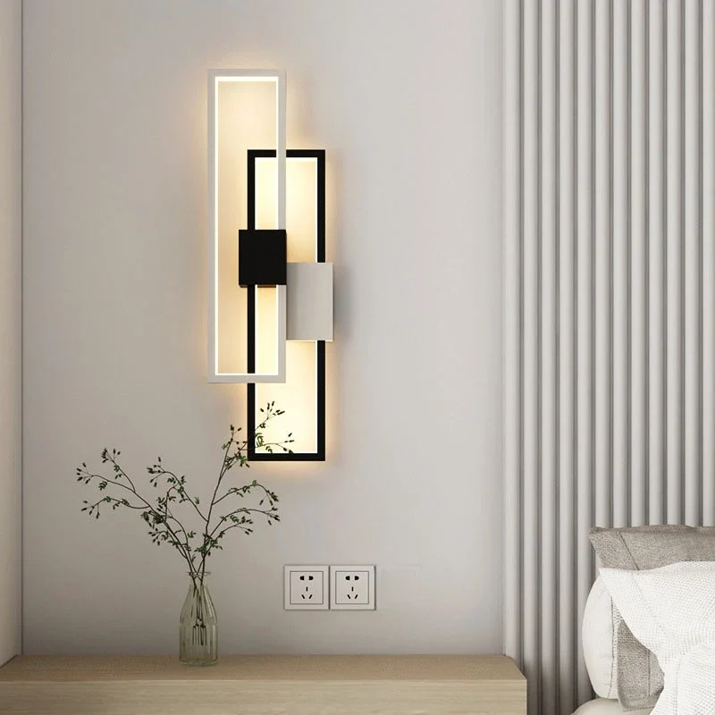 

Modern Simple Long Square Bedside Wall Lamp Corridor Corridor Porch Wall Lamp Net Red Bedroom Living Room Staircase Balcony Lamp