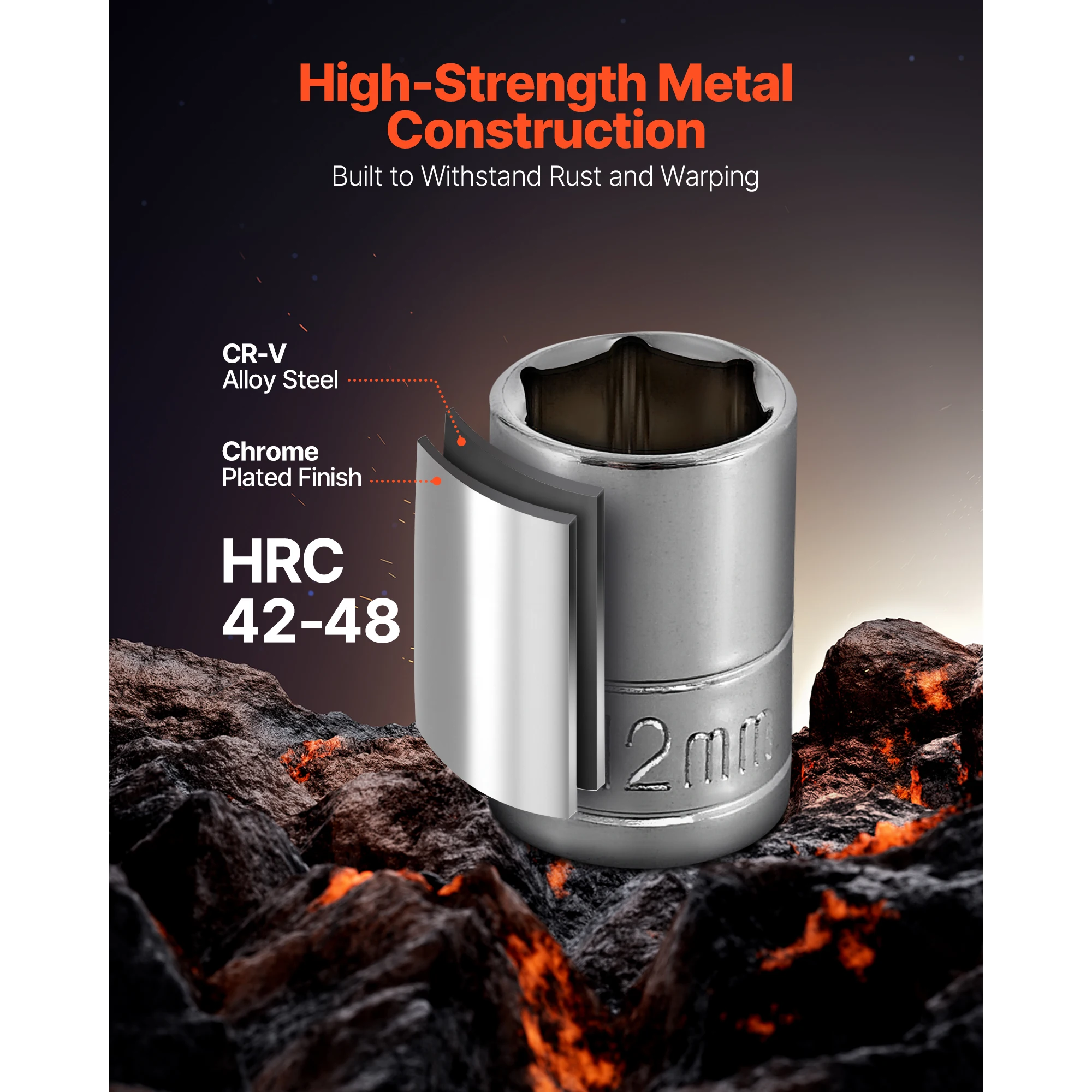 SucceBuy dopsleutelset 86-delig 3/8 1/4 1/2 inch aandrijfdop en ratelset SAE metrische monteur gereedschapsset met ratelsleutel