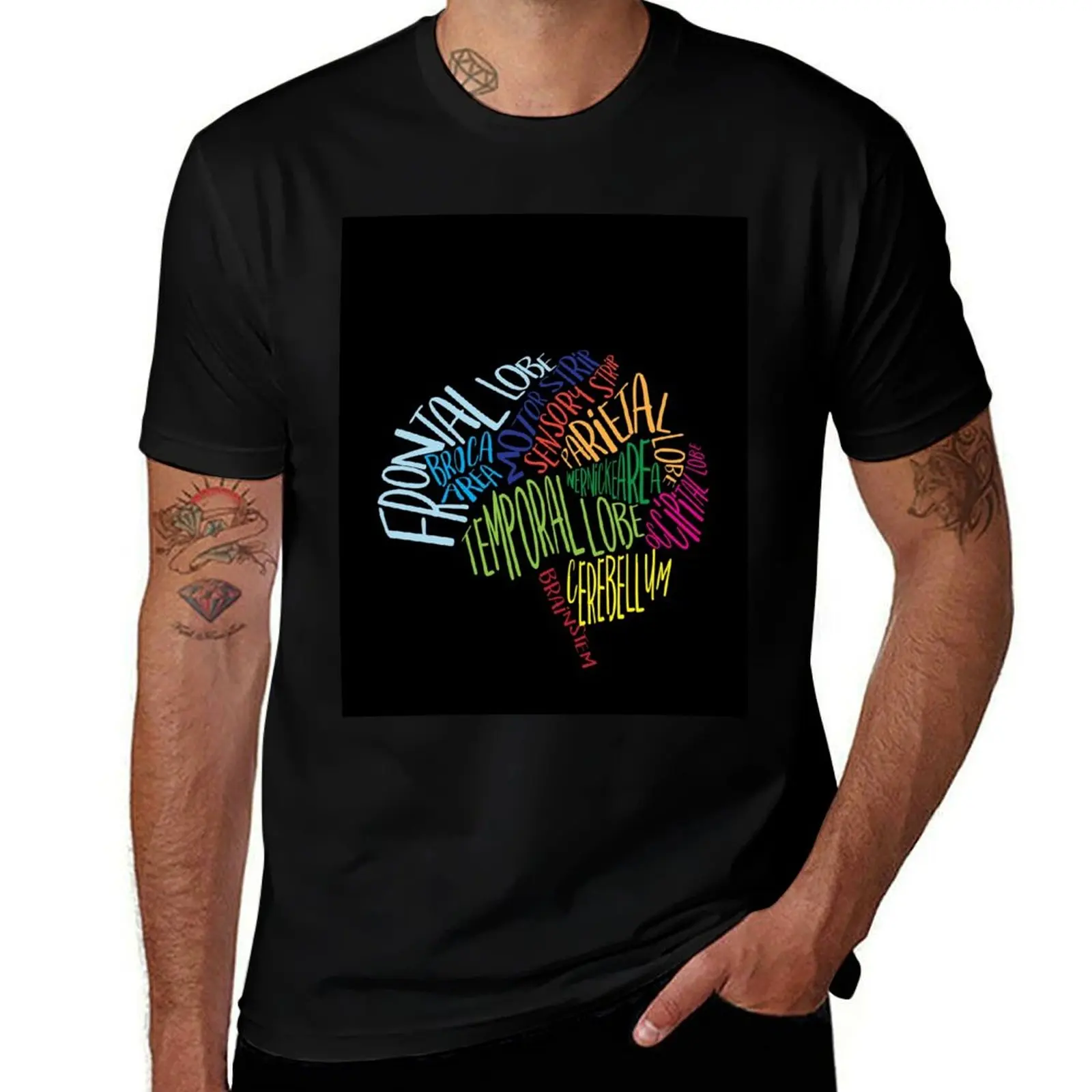 

Brain Typography Word Bubble RN Neuroscience Nurse Neurologist T-Shirt oversizeds plus sizes fitted t shirts for men