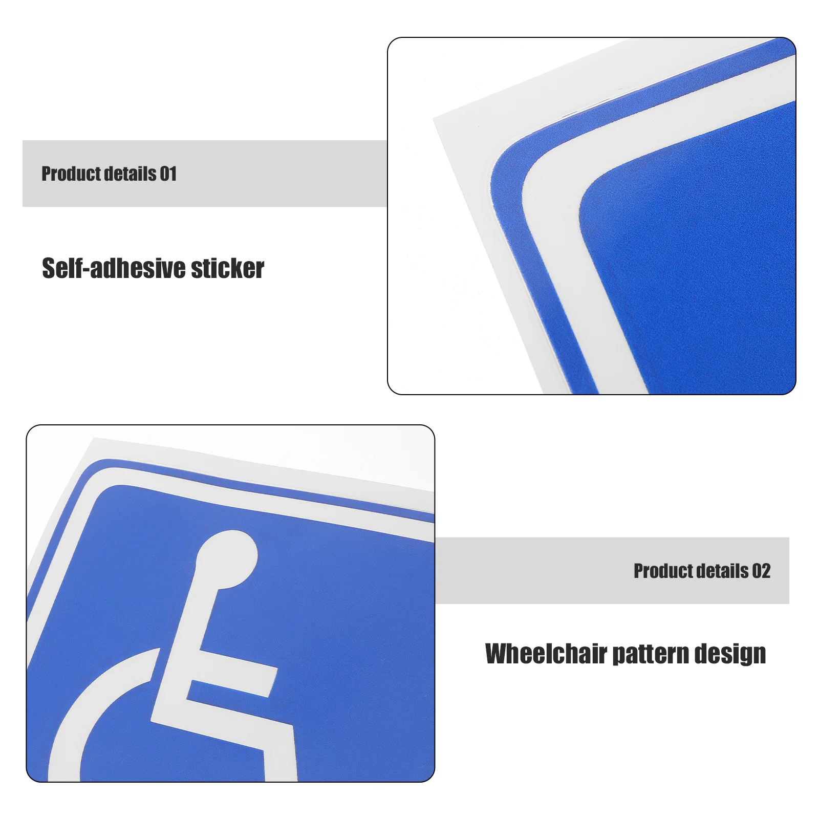 5 Sheets Car Sticker Disabled Wheelchair Sign for Window Self Adhesive Decals Stickers