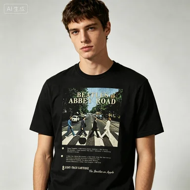 Vintage T-Shirt Crosswalk Album Cover Graphic 2026 New Unisex Tee Retro Band Photo Front Print Gift for Him Oversized Top