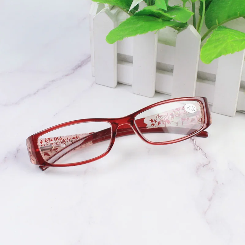 Rhinestone Reading Glasses Women Carved Floral Frame Spring Hinge Luxury Fashion Presbyopic Spectacle100 150 200 250 300 350 400