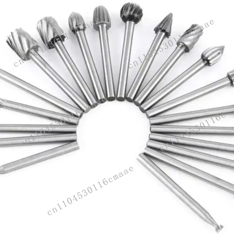 20-Piece HSS Rotary File 1/8 Drill Set for wood carving and grinding tools