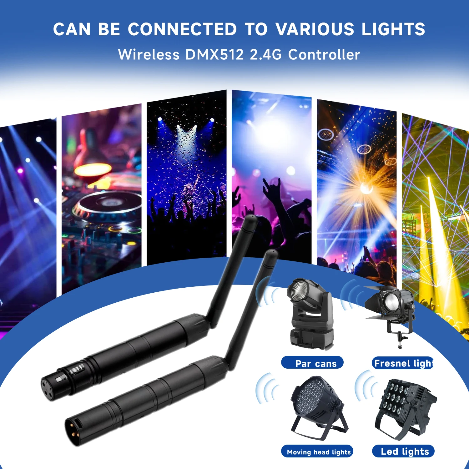 

Wireless DMX512 Controller XLR Transmitter Receiver for Disco DJ Party Bar Stage PAR Moving Head Laser Light Control