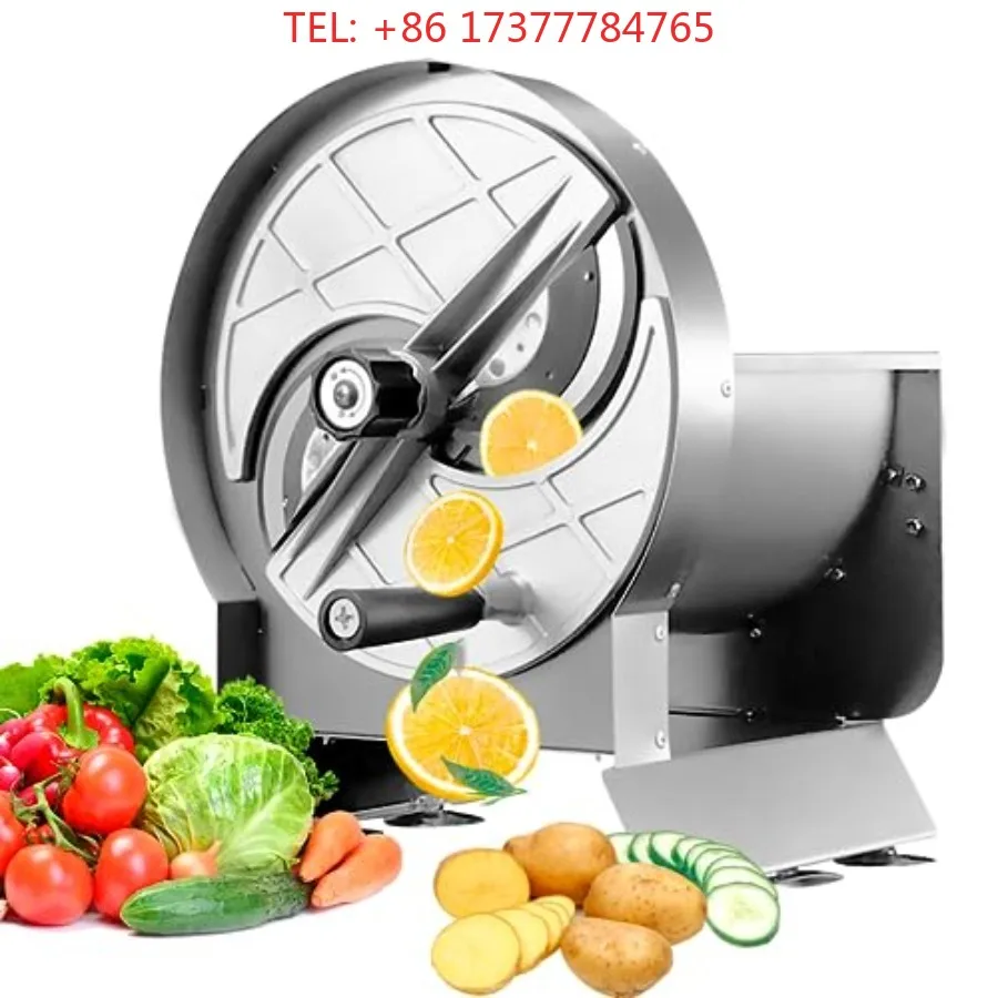 Commercial Vegetable Slicer Stainless Steel for Tomato Potato Lime 0-0.5'' Thickness Adjustable Manual Fruit Cutter with 6 Suct