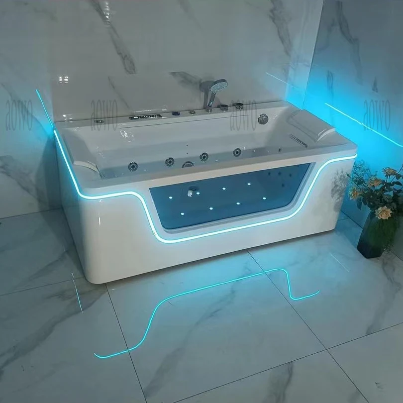 

Indoor 1 Person Jacuzzis With Ambient Lighting Spa Bathtub Wasmo Yakuzzis Waterproofing Materials Hot Tub Stainless Jets