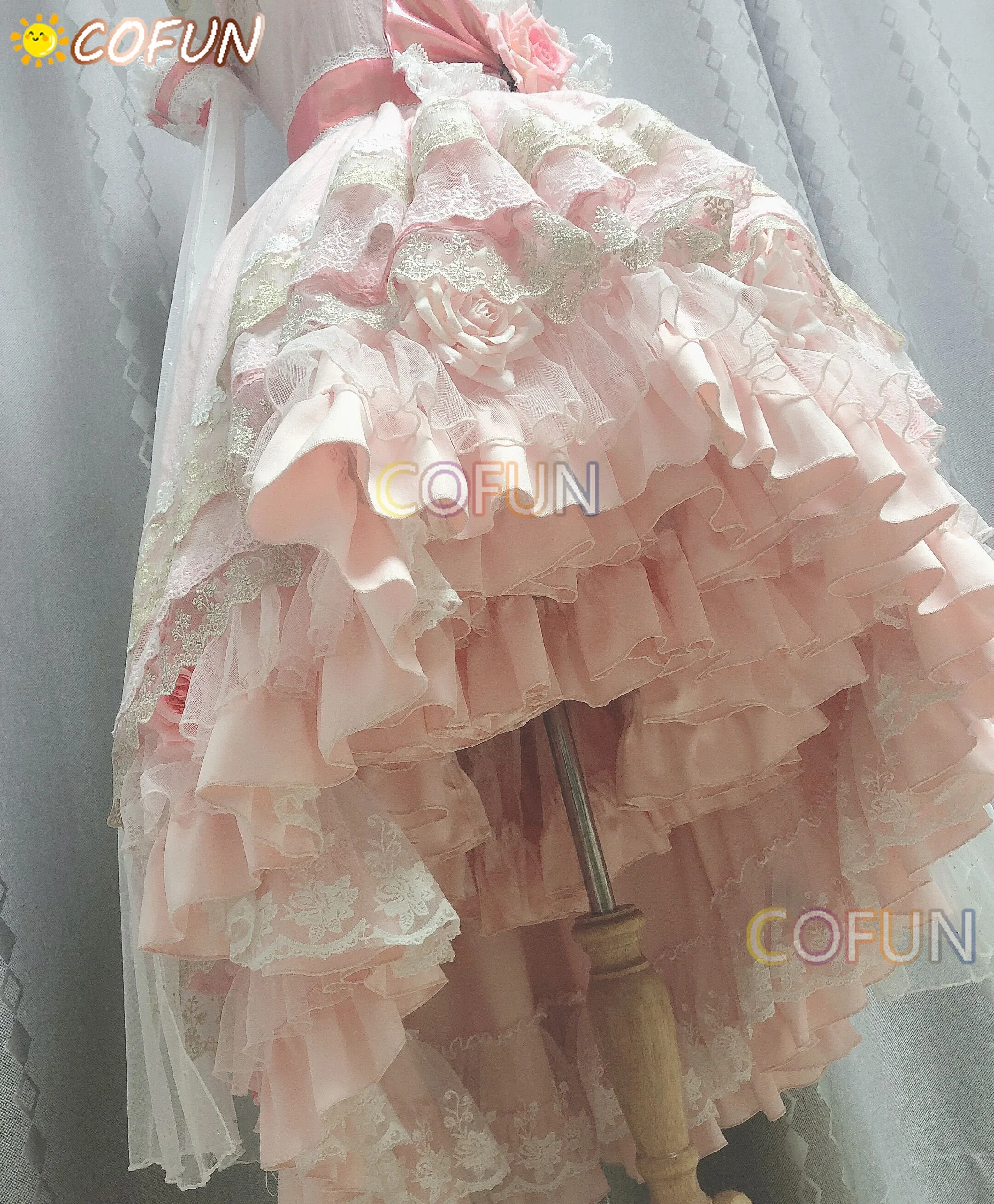 COFUN-Who Made Me A Princess Cosplay Costume pour Femme, Atanrenfor202 y, Magnifique Robe Lolita, Rose Adulte, Personnalisé