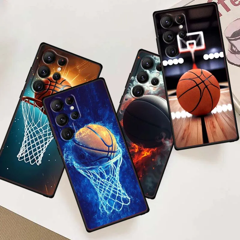 

Sports basketball cool For Samsung Galaxy S26 S25 S24 S23 S22 S21 S20 Ultra Plus FE 5G Black Soft TPU Cover