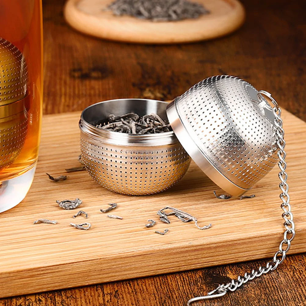 

2pcs Stainless Steel Strainer High Temp Resistant Mesh Filter for Loose Office Use Metal Infuser Ball Household