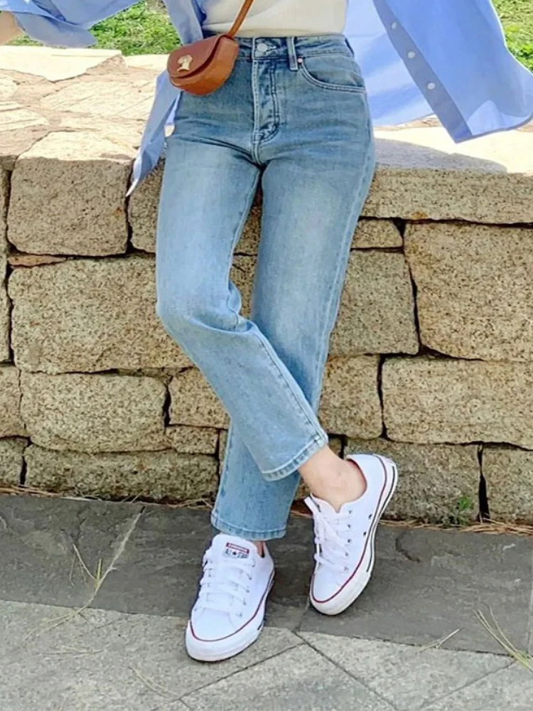 2023 Summer Blue Jeans for Women High Waist Denim Pants Cargo Big Pear-shaped Boyfriend Jeans for Women Streetwear Y2k Clothes