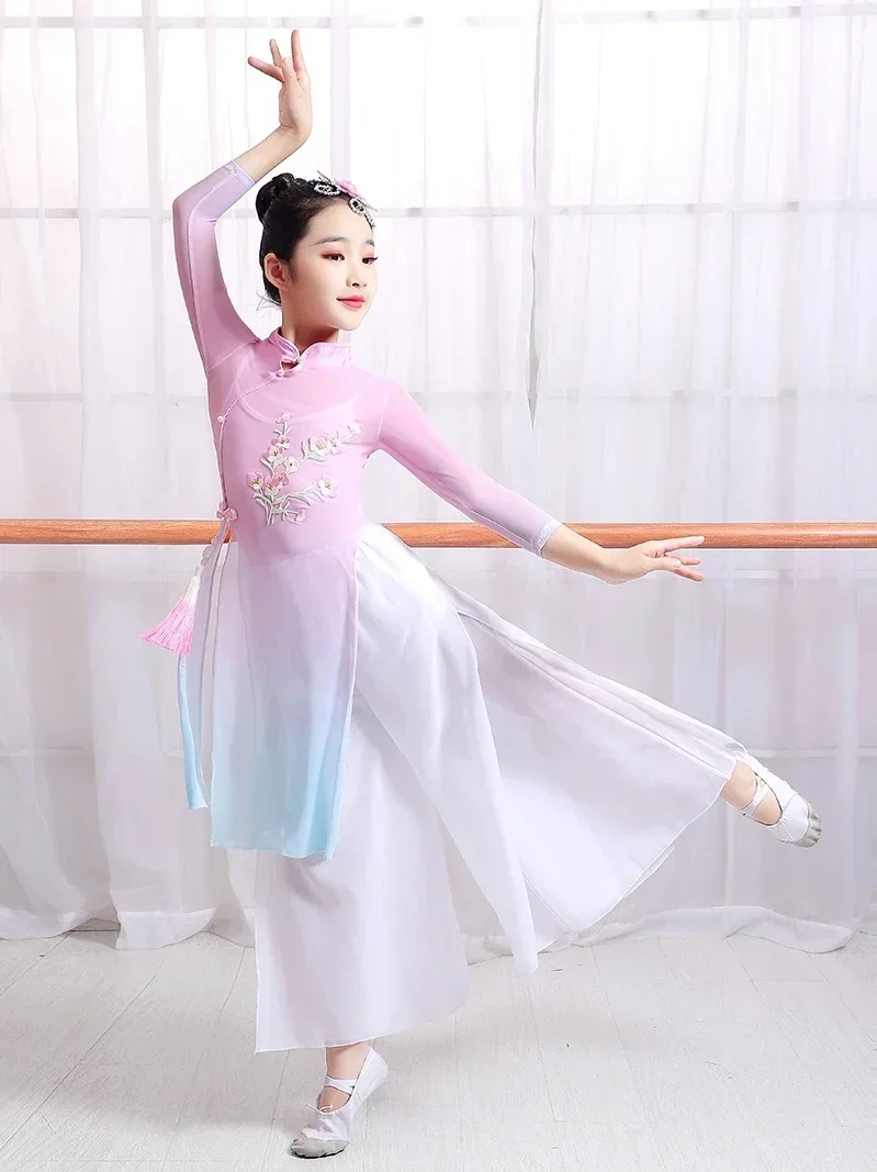 Klasyczne kostiumy do tańca dla dzieci National Fan Yangko Dance Wear Chińska tradycyjna sukienka do tańca Yangko Umbrella dla dzieci