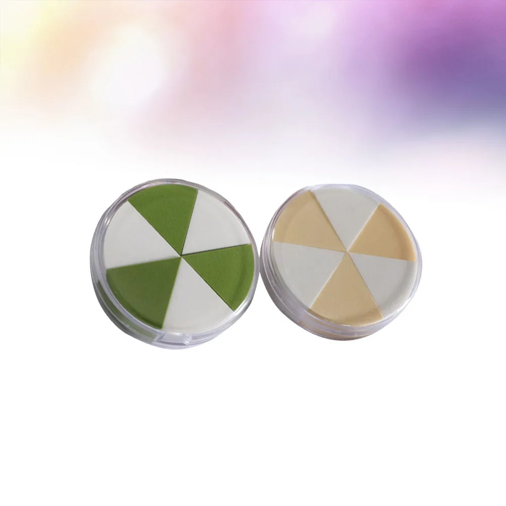 2 個ドライウェット使用パウダーパフ三角形メイクスポンジファンデーションフェイスアプリケーター美容院トラベルツール