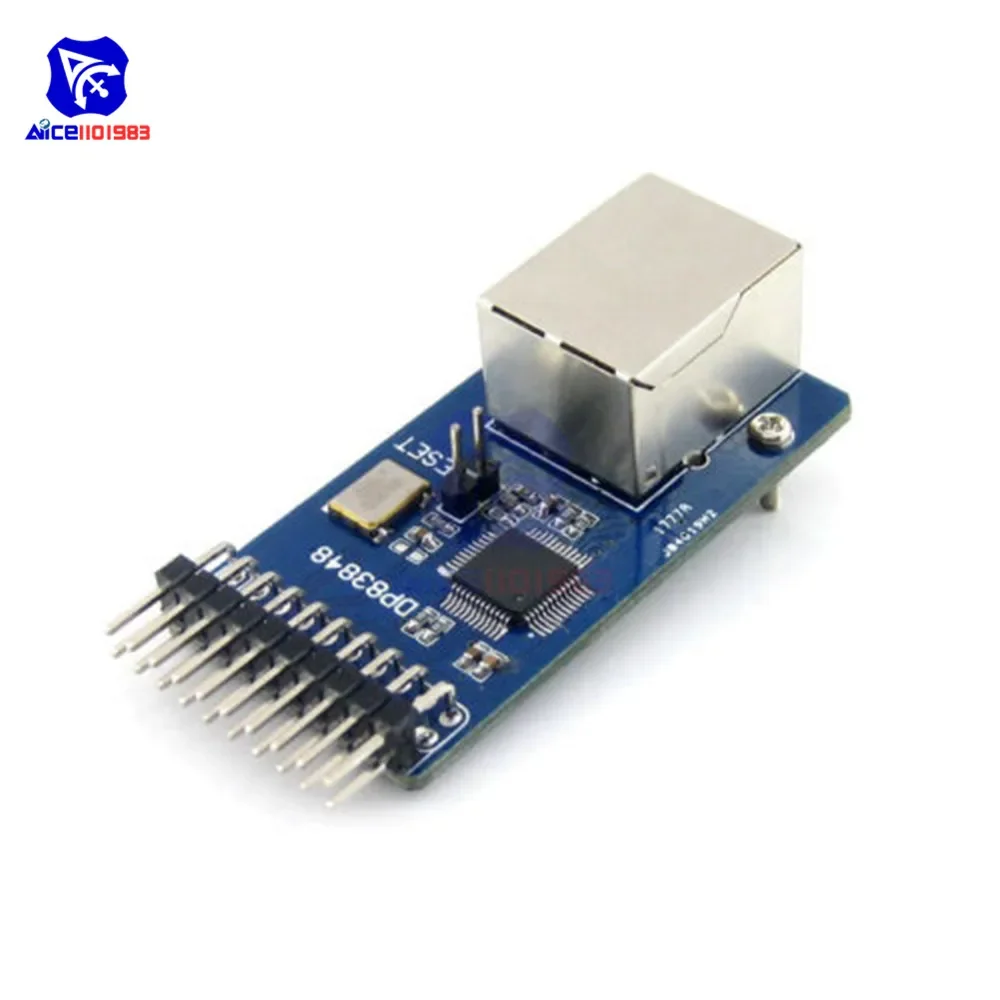 DP83848 Ethernet Physical Transceiver RJ45 Connector Control USB-B Type Interface Board for Arduino