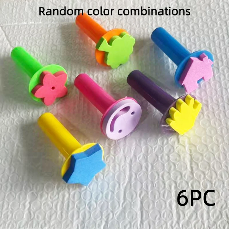 3/6/9/12Pcs Sponge Stamp Set with Handles, Random Assorted Shapes for DIY Art Creation, Washable Craft Painting Tools