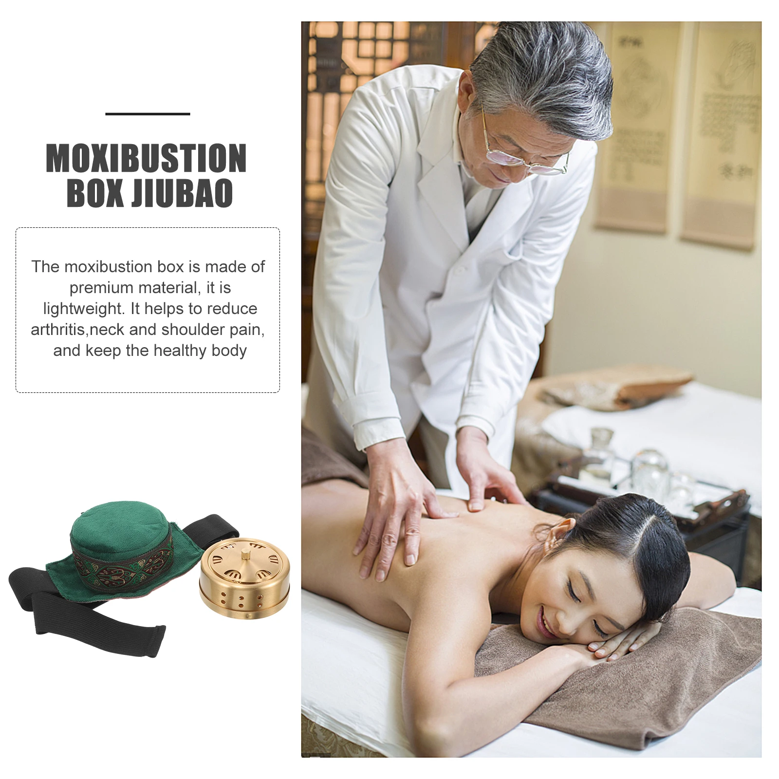 

1 set Moxibustion Box Set Copper Moxa Burner Anti Scald Design Warm Therapy Relax Meridian Storage Container Accessories Holder