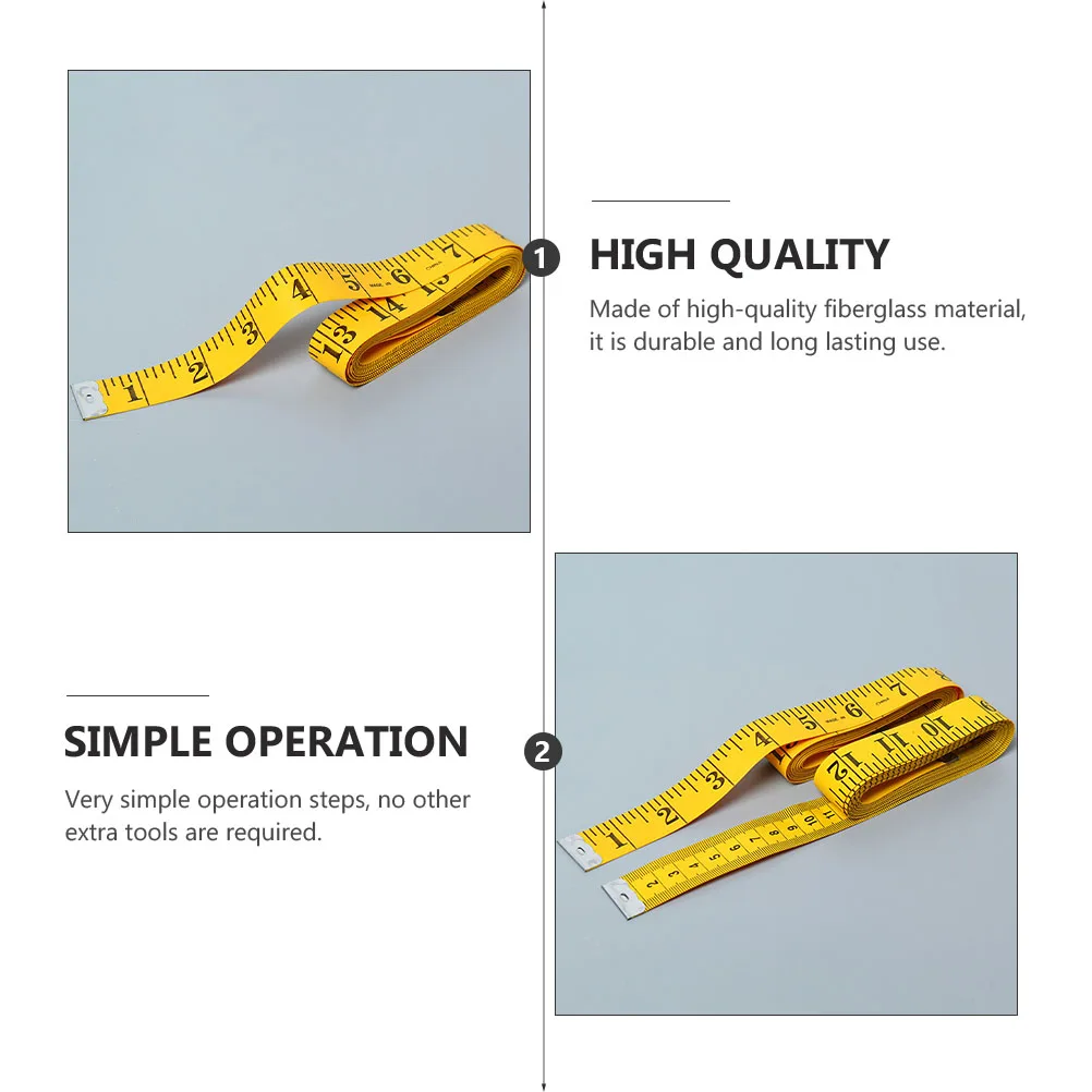 

Flexible Tape Measure Soft Ruler Portable Glass Fiber Double Sided Adhesive Measuring Tool for Seamstress Craftsman Quilters Car