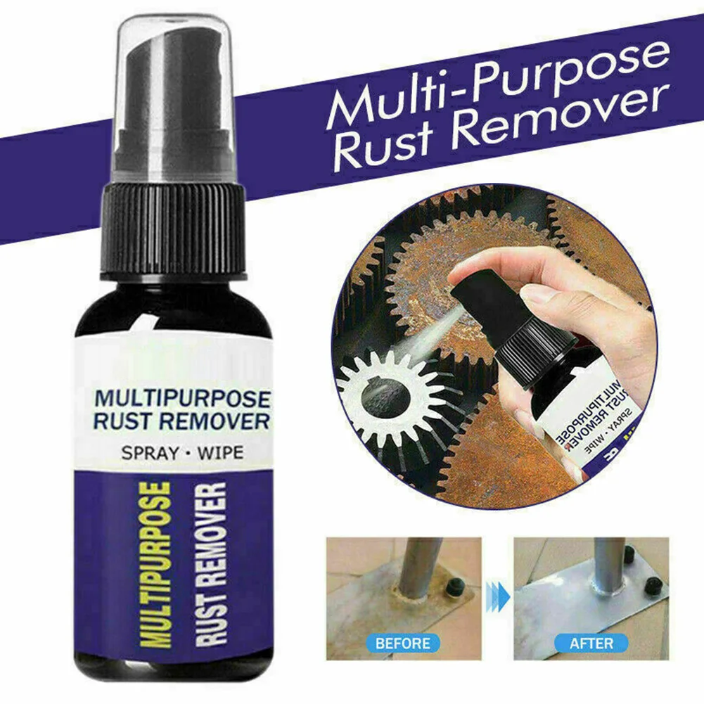 30ml Car Anti-Rust Remover Large Capacity Powerful Car Rust Remover Spray For Exhaust/Wheel Paint Care Metal Rust Powder Remover