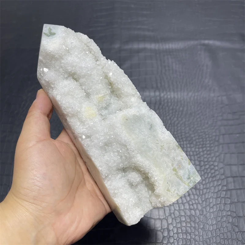 1112g Natural Gemstone Moss Agate Geode Druzy Tower Spiritual Crystals Healing Stones Tower Point