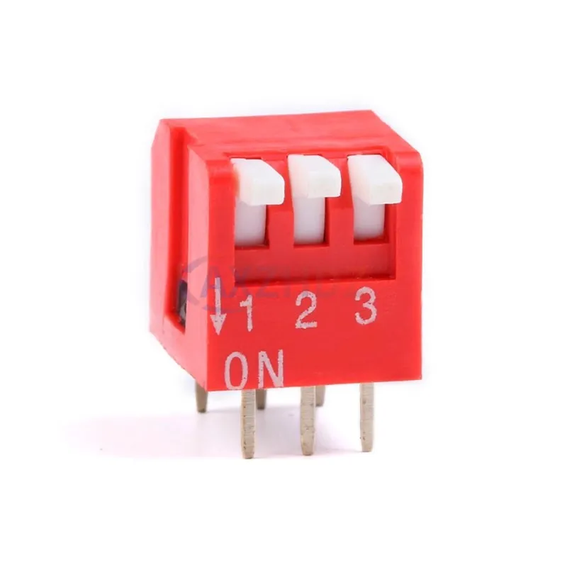 10PCS 2.54mm Dial Switch Slide Type DIP Switch Module 1P 2P 3P 4P 5P 6P 8P 10P Pin Bit Piano Type Side Switch Red Toggle Switch