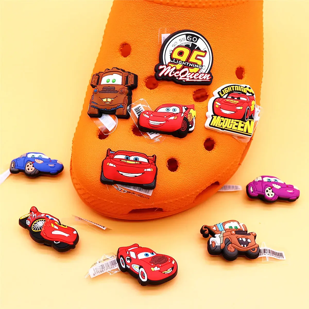 

1pcs Original Cartoon Movie Racing Story Accessories Shoe Charms Sandals Decoration Cars PVC Clogs Clips Buckle for Kids Gifts