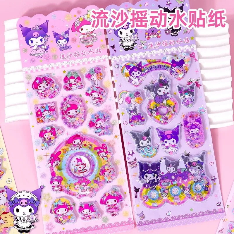 

Новые 3D-наклейки с кристаллами и блестками Sanrio Kuromi Melody: музыкальные, динамические, для снятия стресса, водные, мультяшные, милые, кавайные
