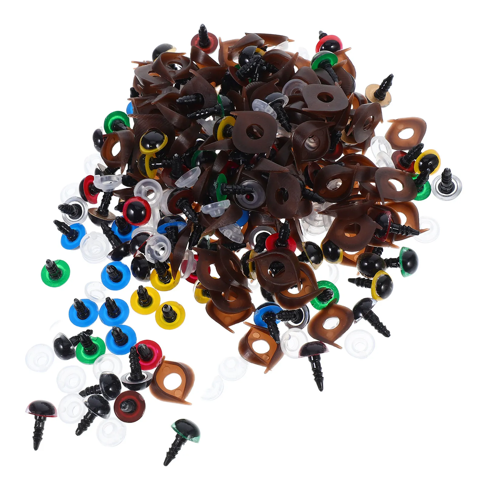 

100Sets Plastic Safety Eyes Double Single Eyelids Washers for DIY Crafts Crochet Stuffed Animal Making Accessories