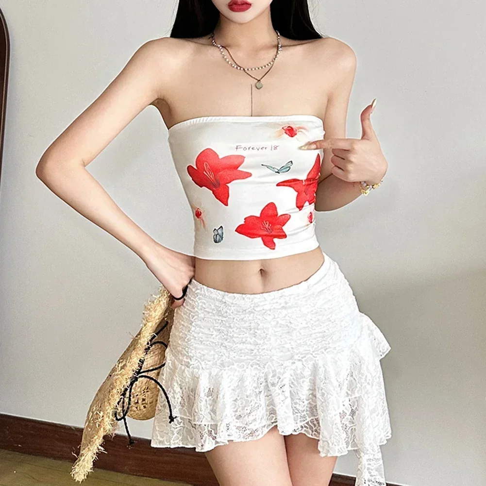 

Casual Outings Fashion Street Top Casual Bandeau Shirt All Season Casual Wear All Seasons Wear Elegant Gyaru Style