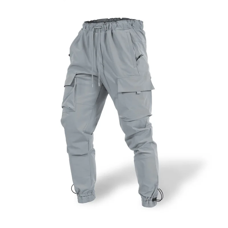 Pantalones deportivos informales para hombre, peto holgado de gran tamaño, tejido rápido, con múltiples bolsas, novedad de otoño e invierno, 2023