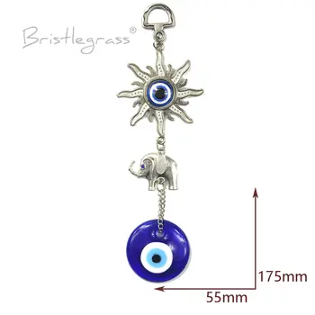 BRISTLEGRASS Turecké modré zlé oko Sluneční slon Nástěnný přívěsek Kyvadlo Amulety Talisman pro štěstí Požehnání Ochrana Domácí dekorace 10 nejlepší prodej turecké párty dekorace - №9